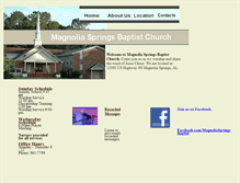 Tablet Screenshot of magnoliaspringsbaptist.com